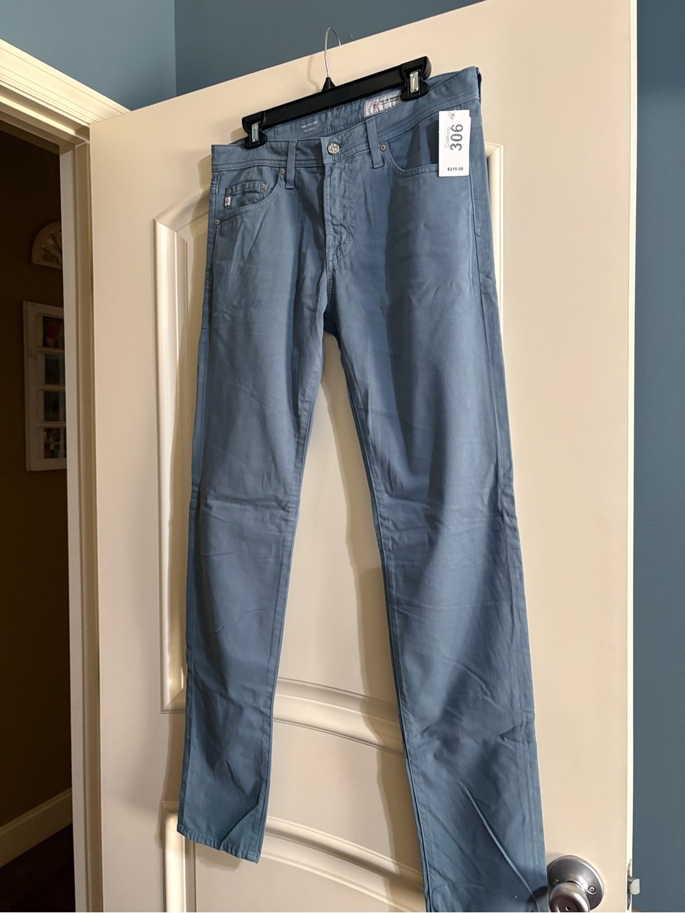 Ag Adriano Goldschmied Men’s Slim Straight Jeans — Dusty Blue